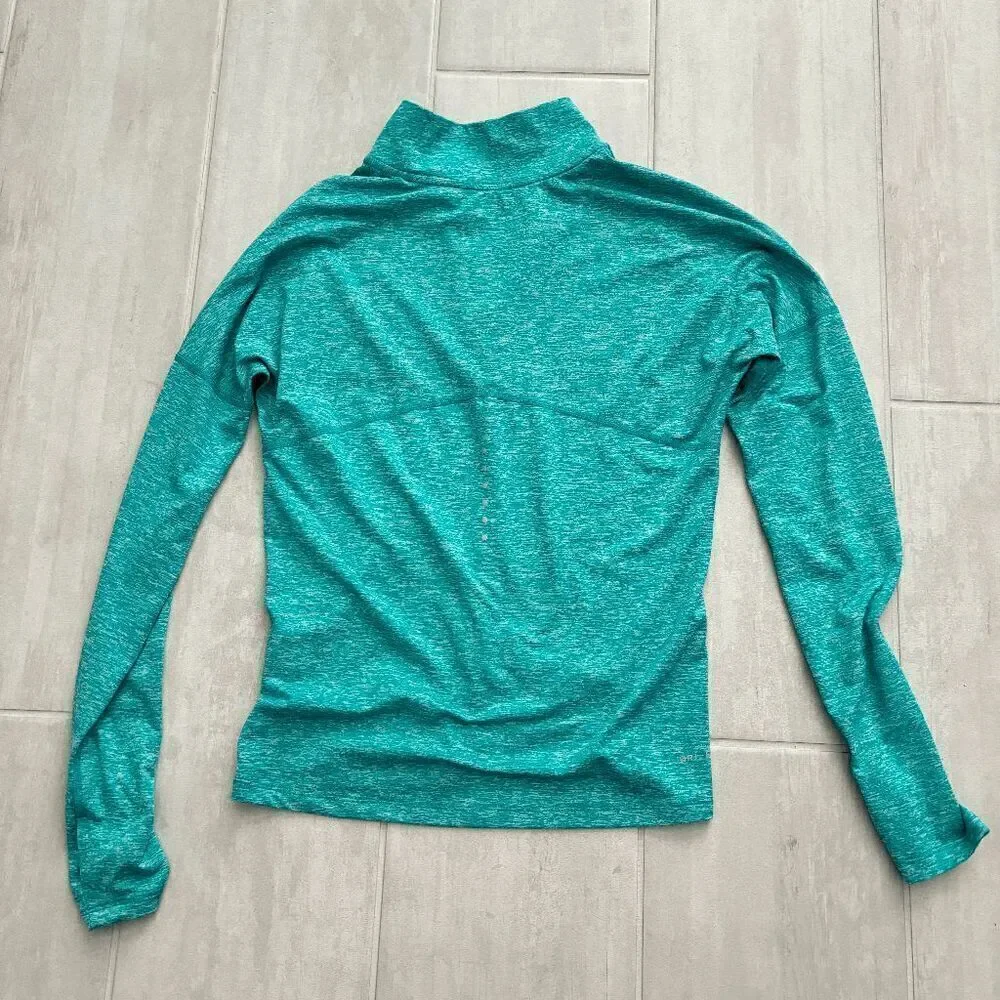 Nike Element Half-Zip Running Top Aqua Blue XS Dri-Fit Lightweight Outdoors Mesh